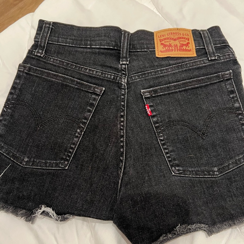Levi's Black Denim High Rise Women Shorts